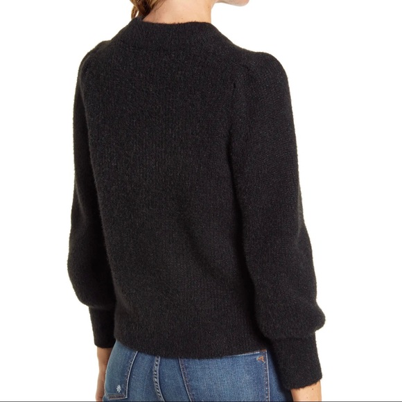NEW MADEWELL BLACK PUFF SLEEVE PULLOVER SWEATER - Picture 6 of 9